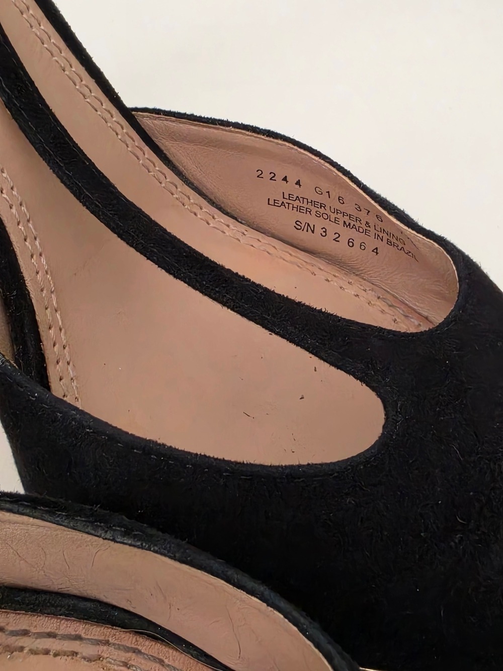 Tory Burch Belleville Black Suede Pointed Toe Ankle Tie Heels with Gold Trim - Picture 6 of 9